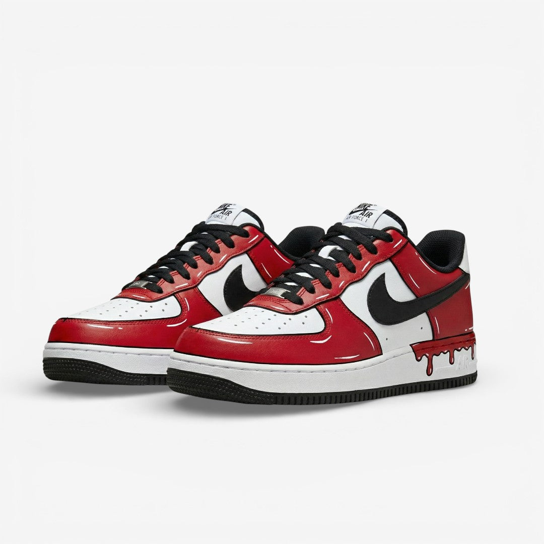 Red Drip Low – Hand-Painted Custom Sneaker