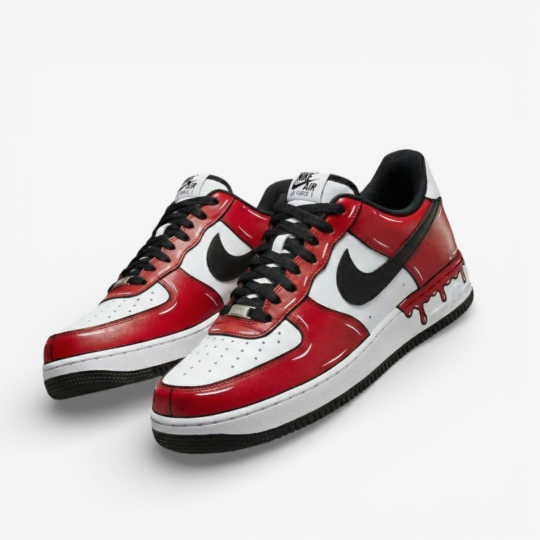 Red Drip Low – Hand-Painted Custom Sneaker