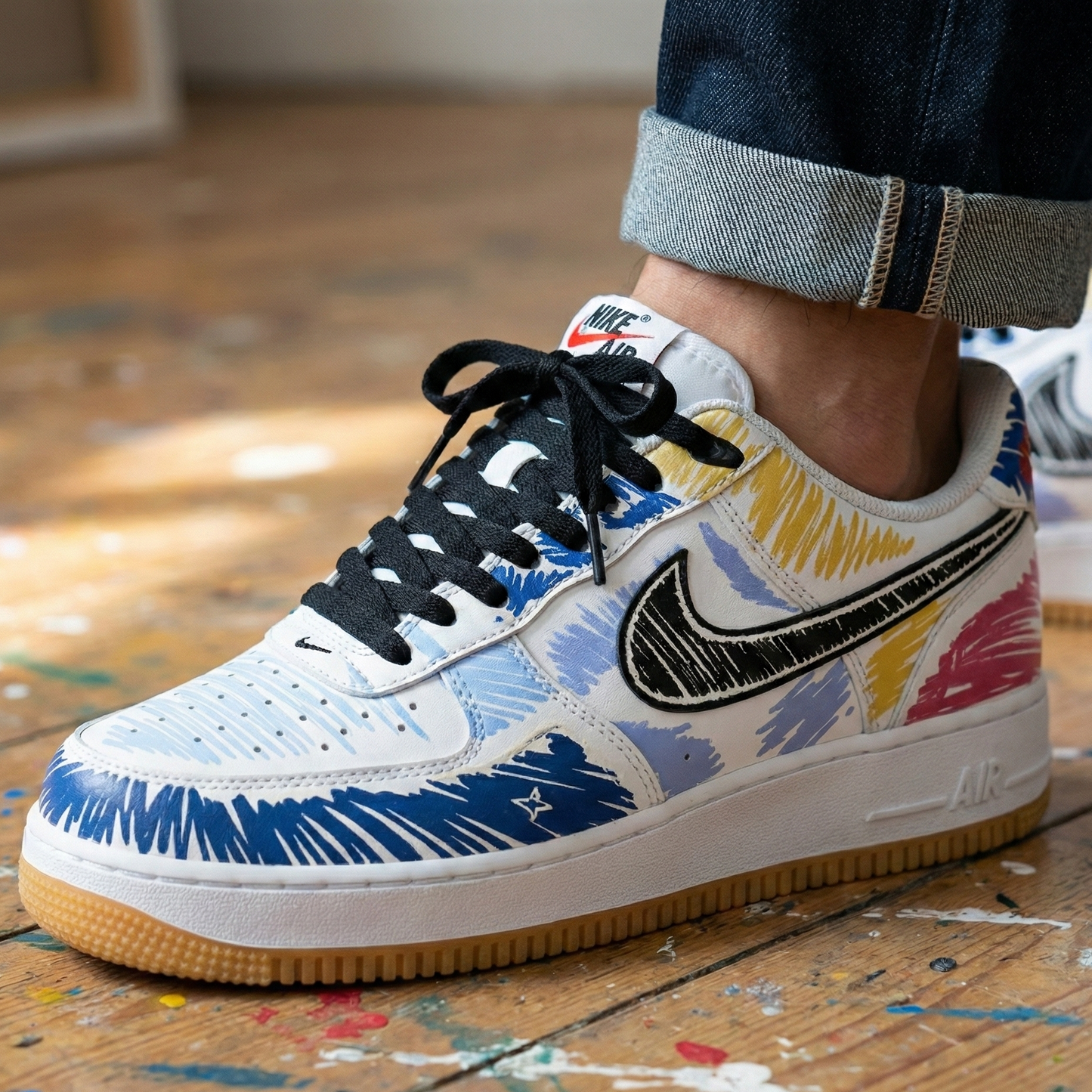 Abstract Splash Low – Hand-Painted Art Sneaker