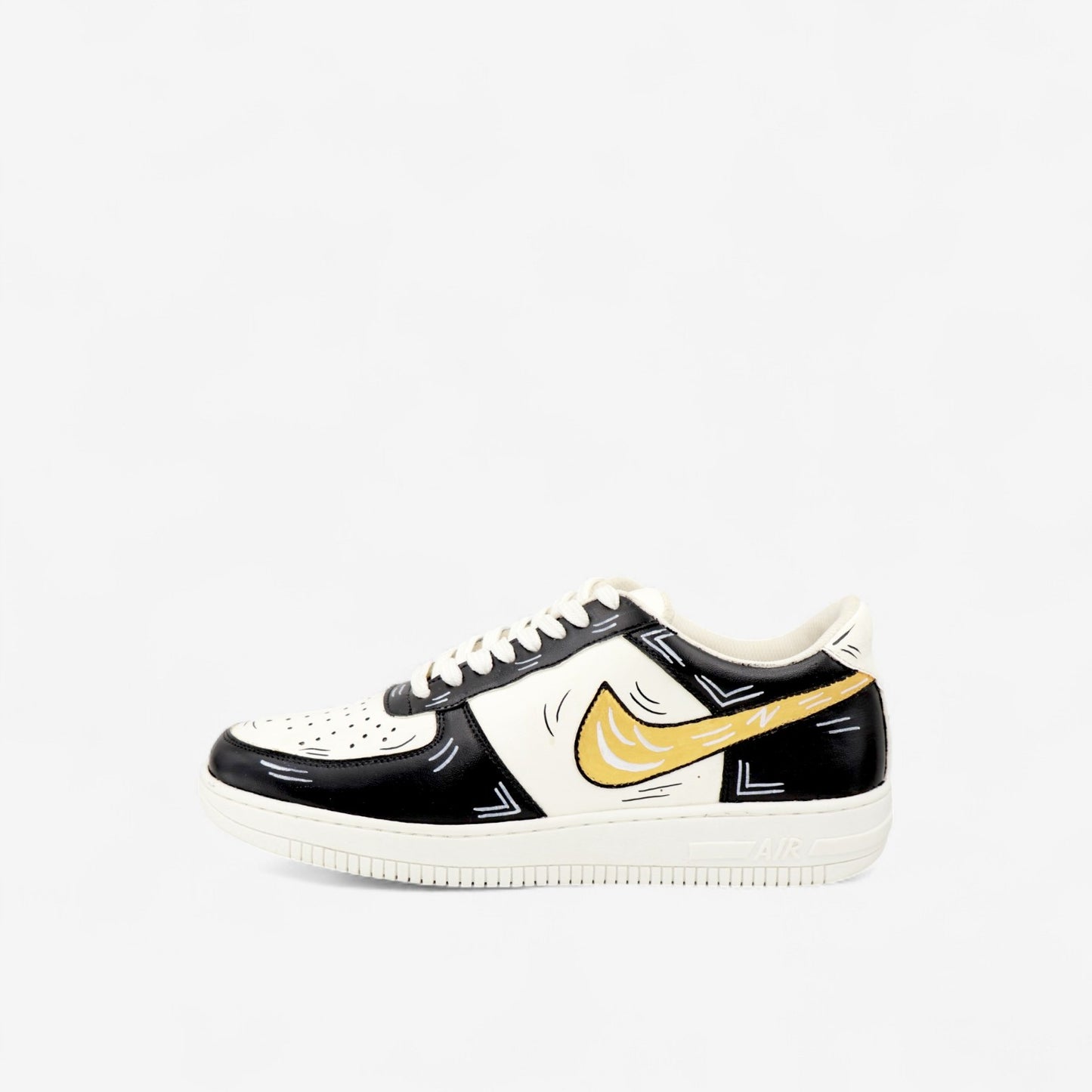 Lemon Sea Black Hand-Painted Shoe