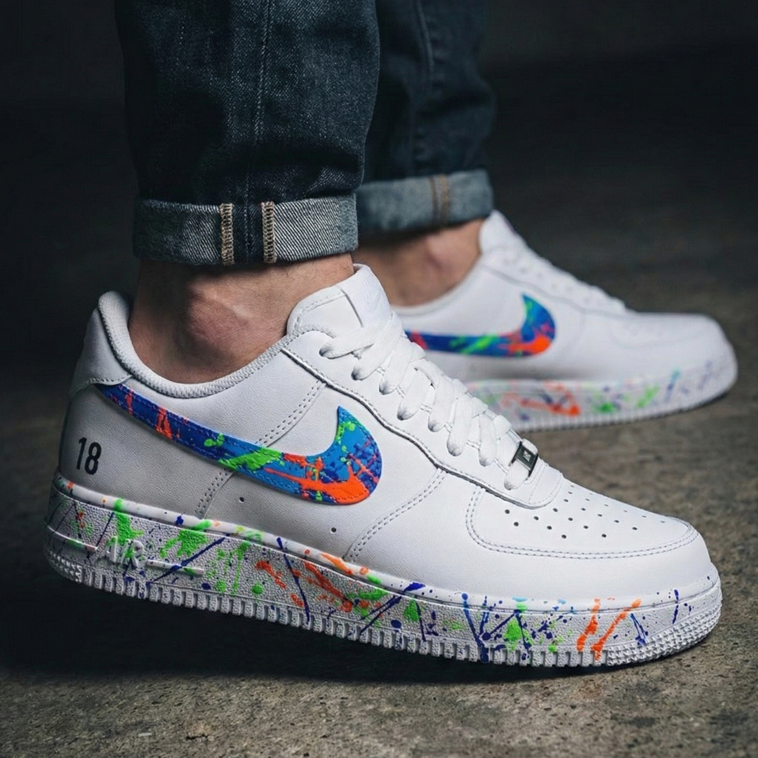 Neon Splash Low – Hand-Painted Custom Sneaker
