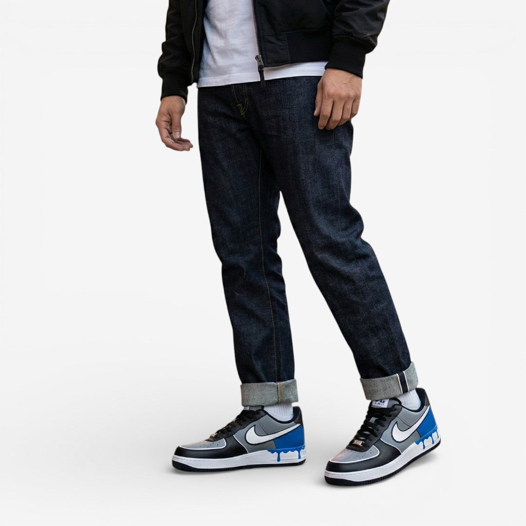 Blue Drip Low – Hand-Painted Custom Sneaker