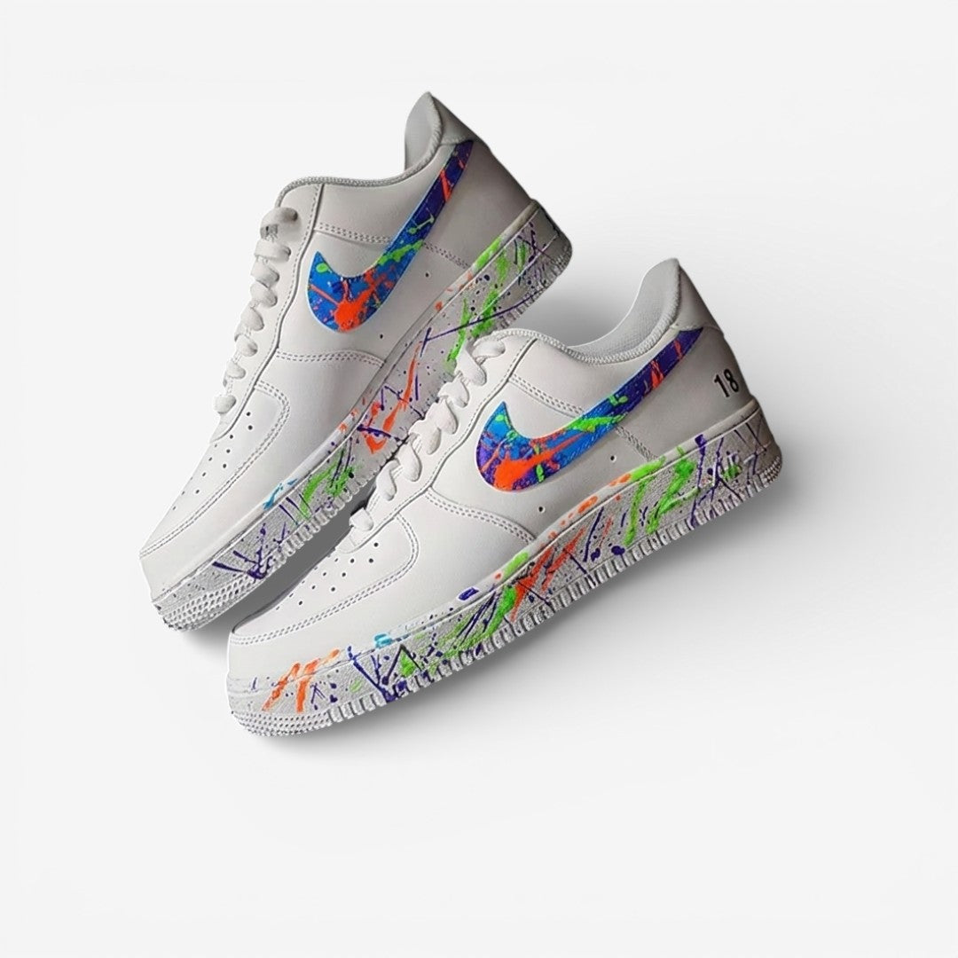 Neon Splash Low – Hand-Painted Custom Sneaker